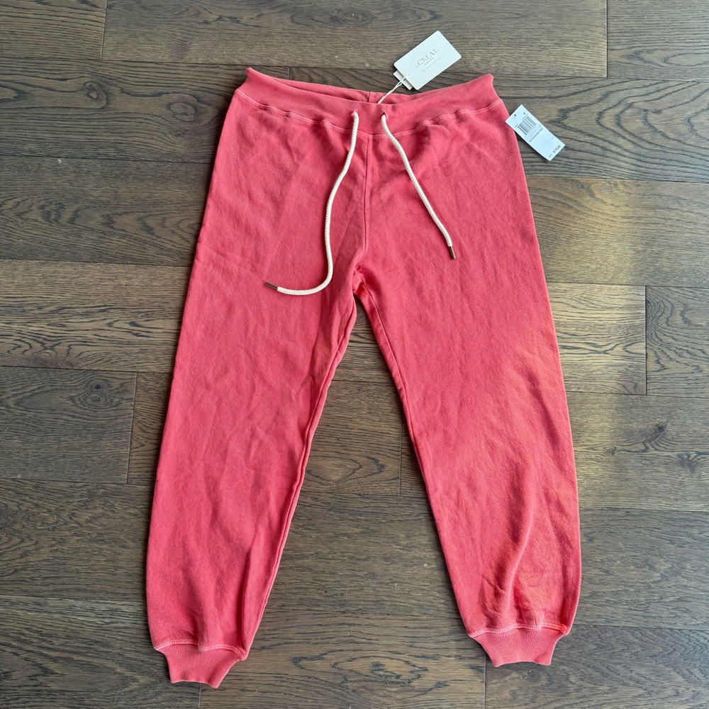 “THE GREAT” stadium sweatpants, nwt, size M (2), coral - Picture 2 of 7